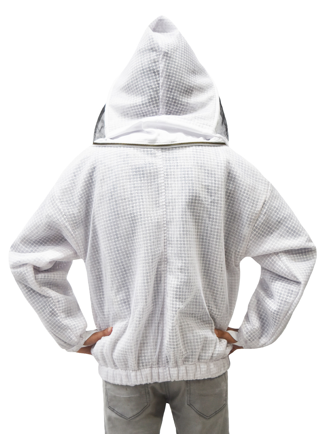 3 Layer Mesh Ventilated Beekeeping Jacket Fencing Veil in white Size (S-5XL) - Image 3
