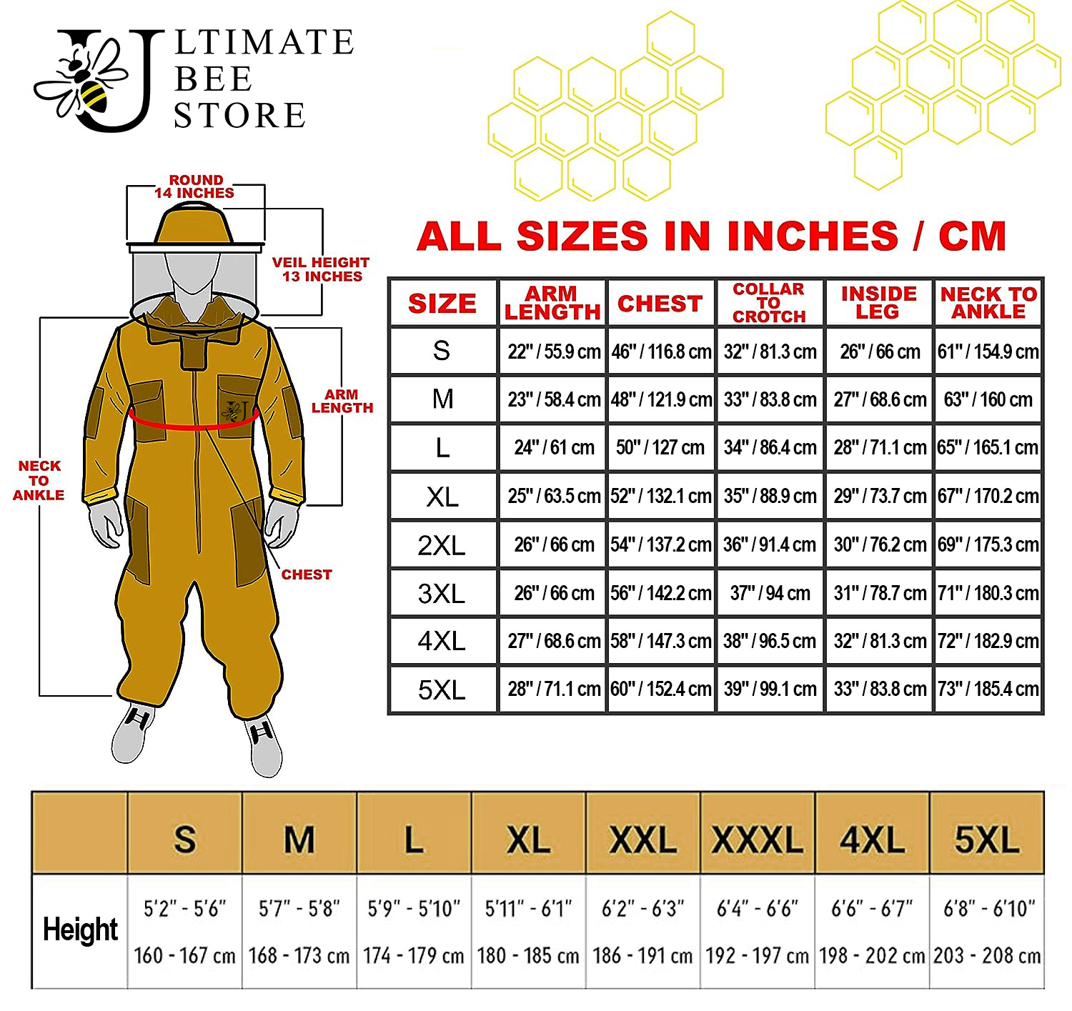 3 Layer Mesh Ultra Ventilated Beekeeping Suit in Color Khaki Round Veil and Pair of Gloves (S-5XL) - Image 5