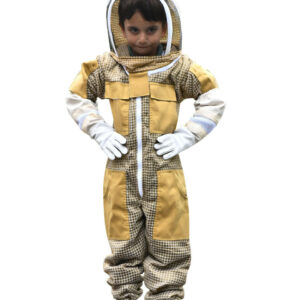 3 Layer Mesh Ultra Ventilated Beekeeping Suit for kids and Pair of Gloves Size (XXXS-L)